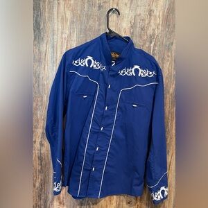 El General Men’s embroidered shirt Blue